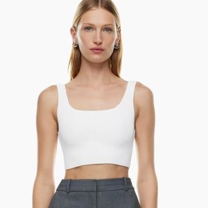 Babaton SCULPT KNIT SQUARENECK CROPPED TANK Medium, Colour: White